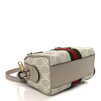 Gucci GG Supreme Monogram Textured Dollar Calfskin Web Super Mini Ophidia Top Handle Bowler Bag Beige Mystic White Oatmeal 4 of 11