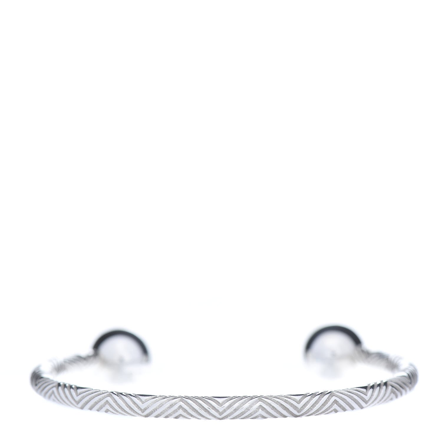 Tiffany Sterling Silver Textured Barbell Cuff Bracelet 3 of 5
