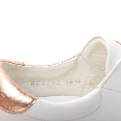 Fendi Vitello Lurex Rockoclick Slip On Sneakers 36.5 White Soap Rose Gold 10 of 11