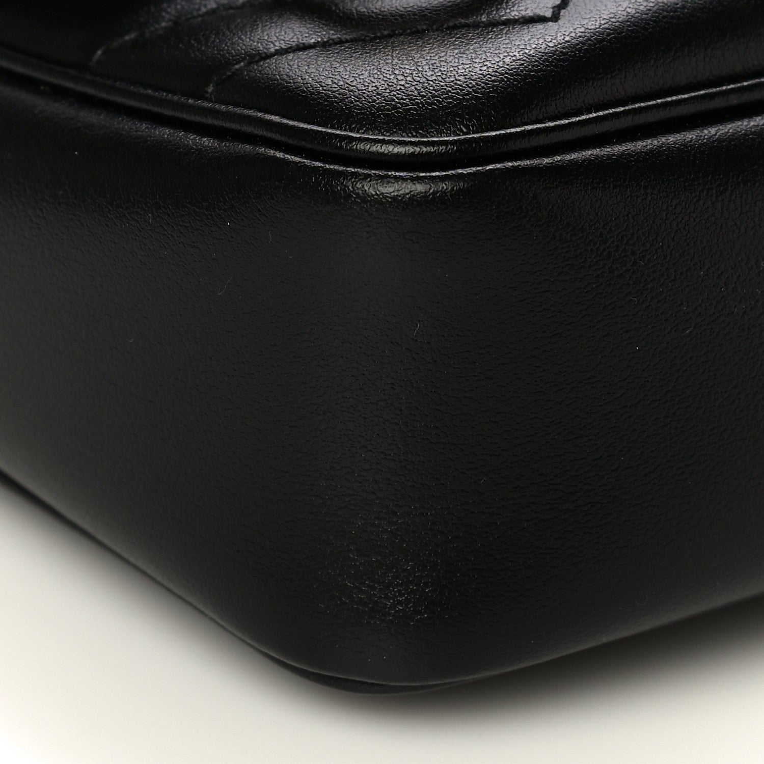 Gucci Calfskin Matelasse Super Mini GG Marmont Shoulder Bag Black 8 of 13