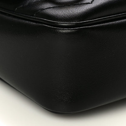 Gucci Calfskin Matelasse Super Mini GG Marmont Shoulder Bag Black 8 of 13