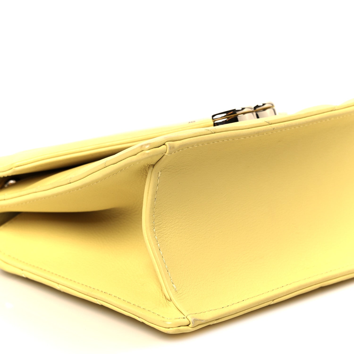 Chanel Calfskin Quilted Chevron Small Envelope Flap Yellow 8 of 9