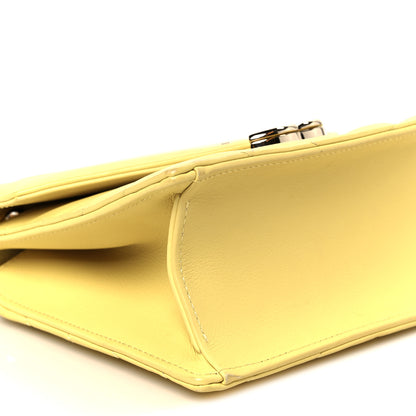Chanel Calfskin Quilted Chevron Small Envelope Flap Yellow 8 of 9