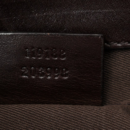 Gucci Monogram Horsebit Clutch Dark Brown 7 of 18