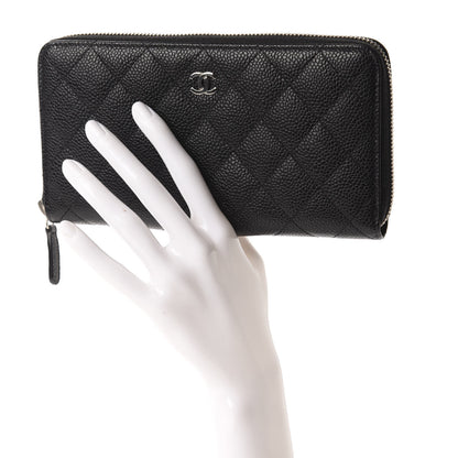 Chanel Caviar Quilted Large Gusset Zip Around Wallet Black 2 of 11