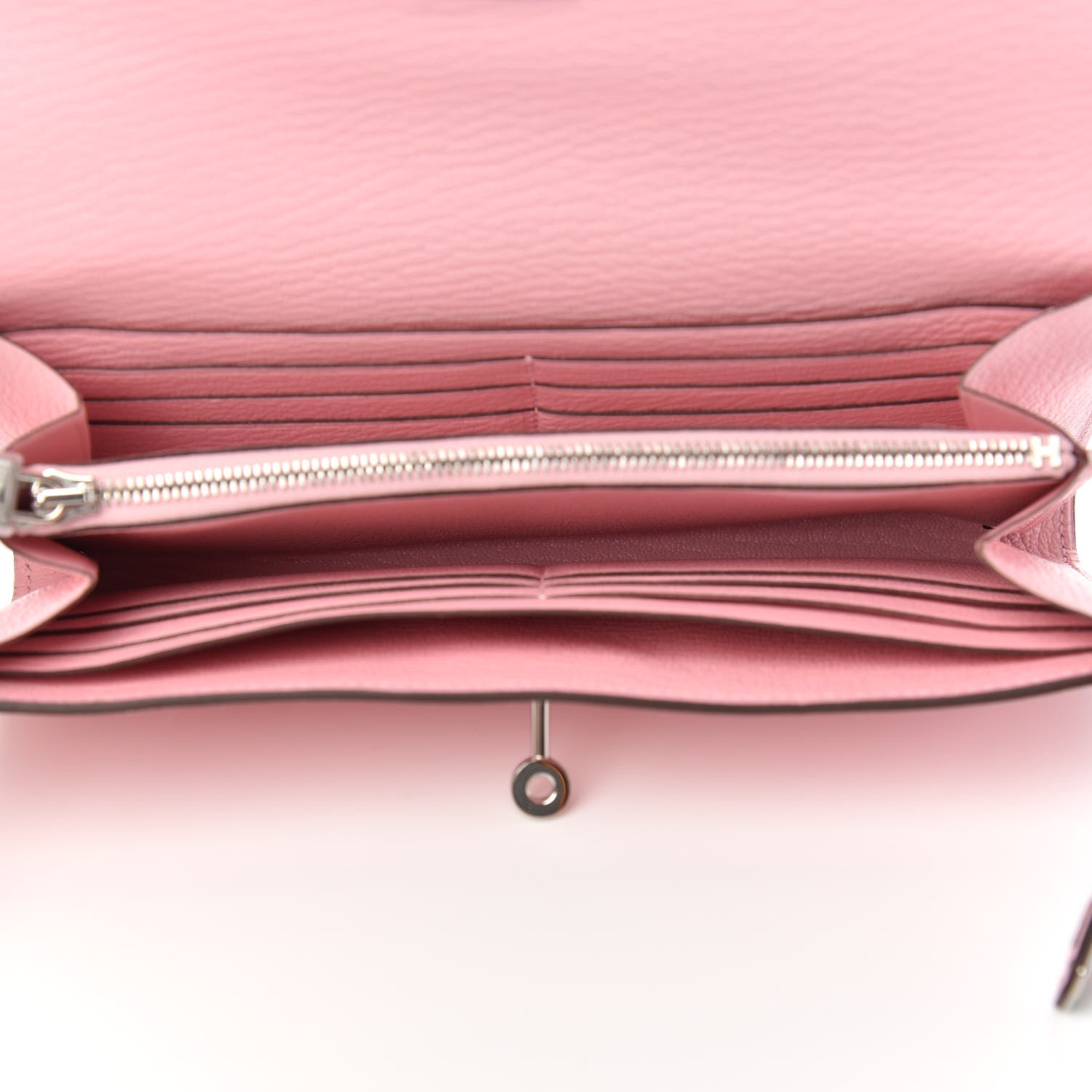 Hermes Chevre Mysore Kelly Longue Wallet Rose Sakura 5 of 8