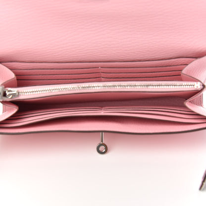 Hermes Chevre Mysore Kelly Longue Wallet Rose Sakura 5 of 8