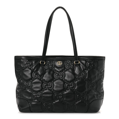 Gucci Calfskin GG Matelasse Medium Ophidia Shopping Tote Black 1 of 12