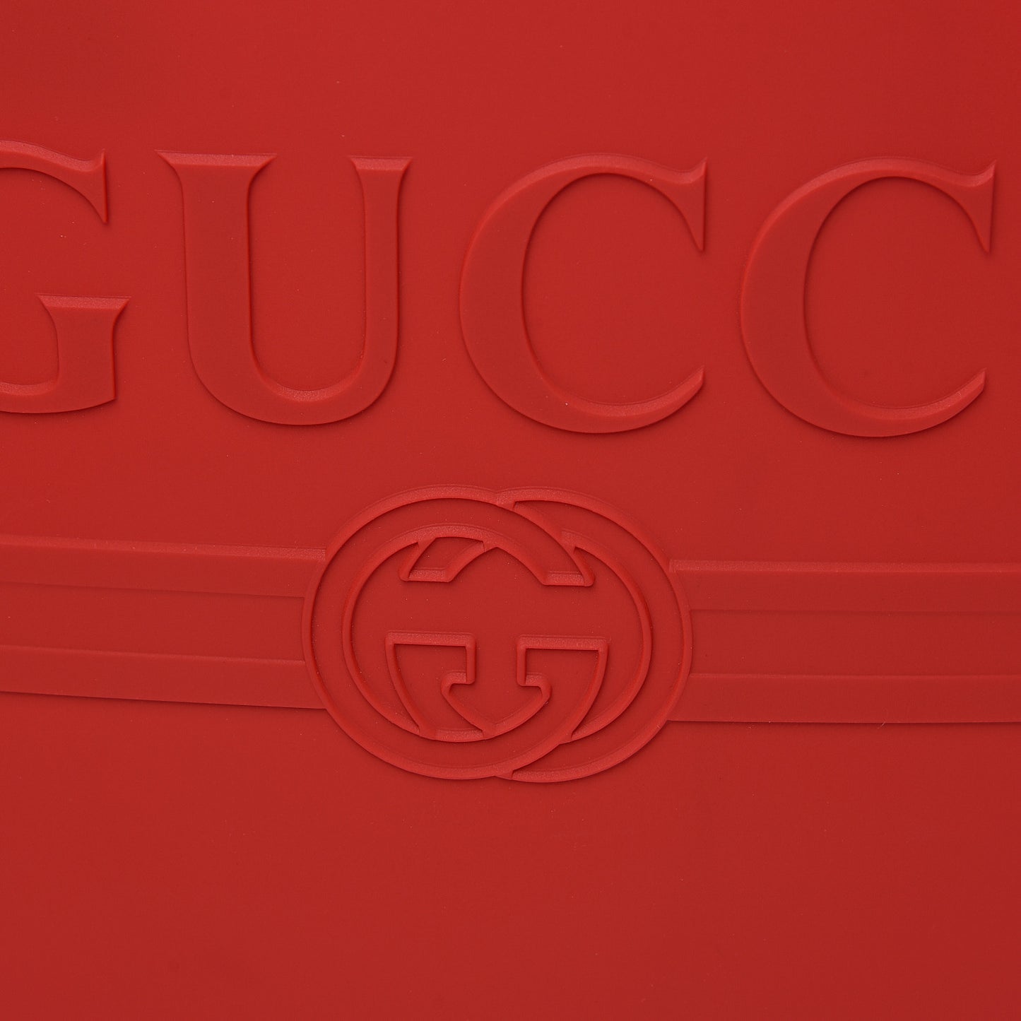 Rubber Oversized Logo Tote Red
