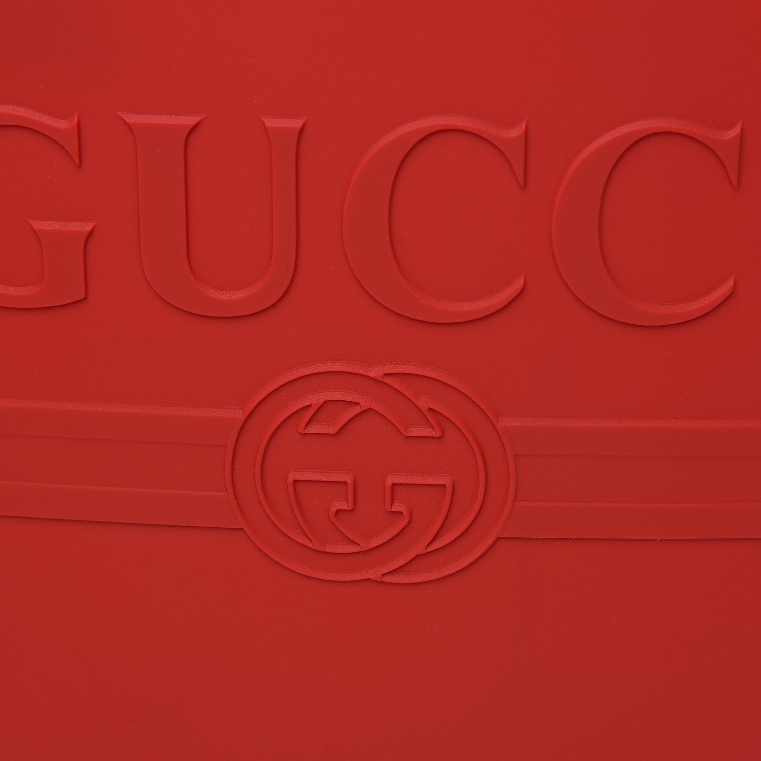 Gucci Rubber Oversized Logo Tote Red 7 of 10