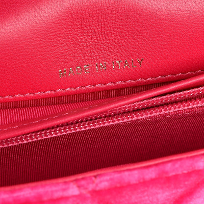 Chanel Velvet Quilted Clutch With Chain Pink 8 of 12