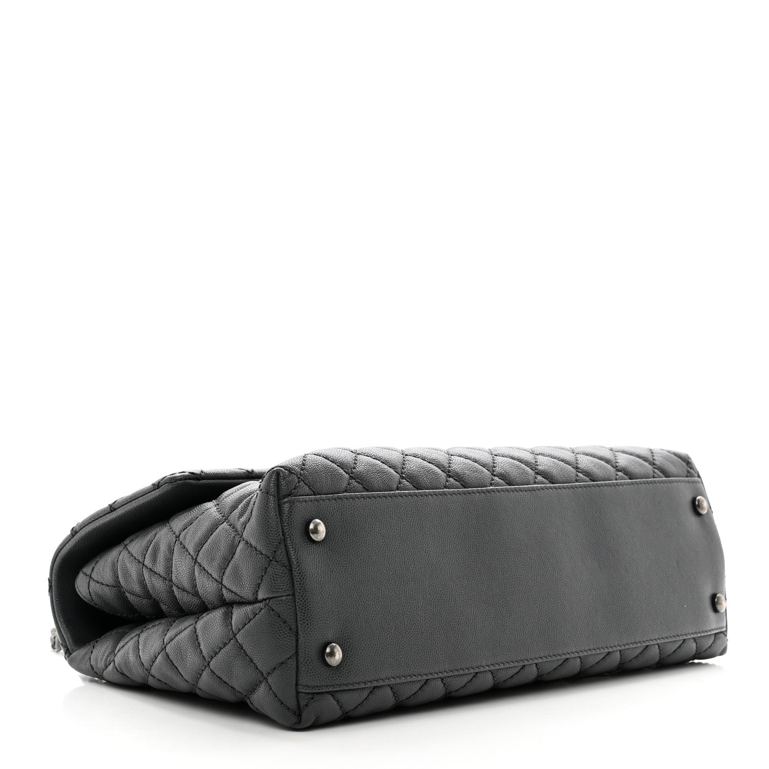 Chanel Caviar Lizard Quilted Medium Coco Handle Flap Grey 4 of 10