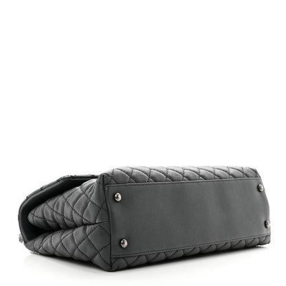 Chanel Caviar Lizard Quilted Medium Coco Handle Flap Grey 4 of 10