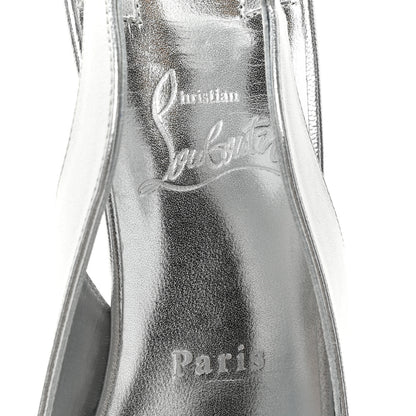 Christian Louboutin Metallic Nappa Hot Chick Slingback 70 Pumps 40 Silver 7 of 8