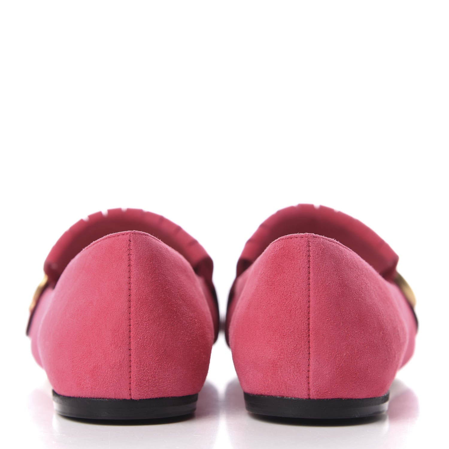 Gucci Kid Scamosciato GG Marmont Fringe Flats 36 Hot Pink 6 of 10
