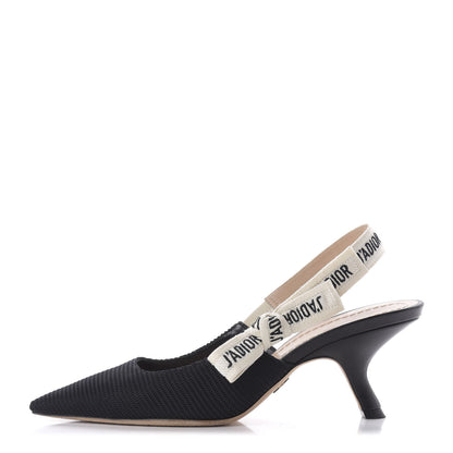 Christian Dior Technical Canvas Ribbon J Adior Slingback 65mm Pumps 35 Black 1 of 9
