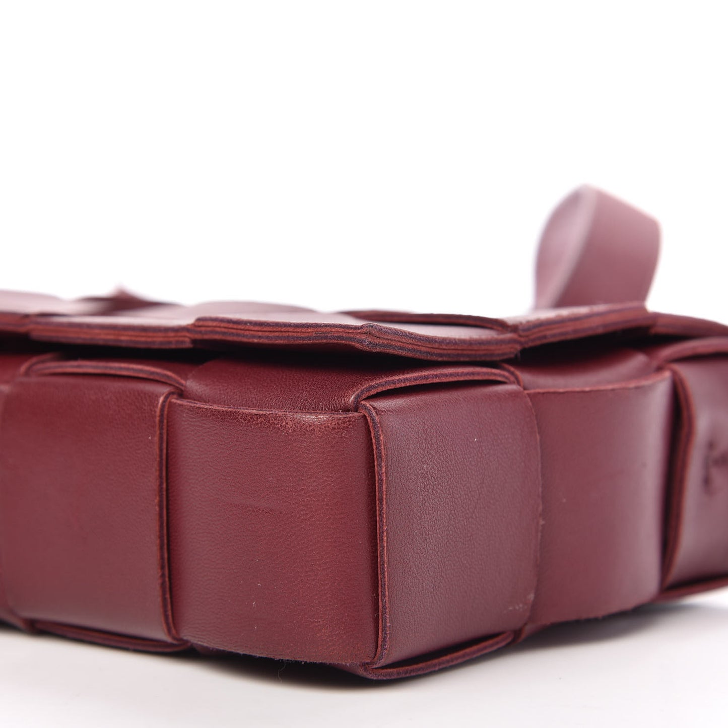 Lambskin Maxi Intrecciato Cassette Crossbody Bag Bordeaux