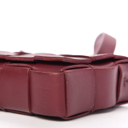 Bottega Veneta Lambskin Maxi Intrecciato Cassette Crossbody Bag Bordeaux 7 of 9