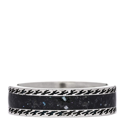 Gucci Sterling Silver Enamel Interlocking G Band Ring 60 9 Black 3 of 6
