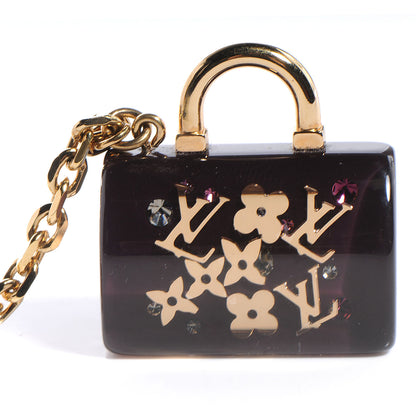 Louis Vuitton Resin Inclusion Speedy Bag Charm Key Chain Amarante 3 of 5