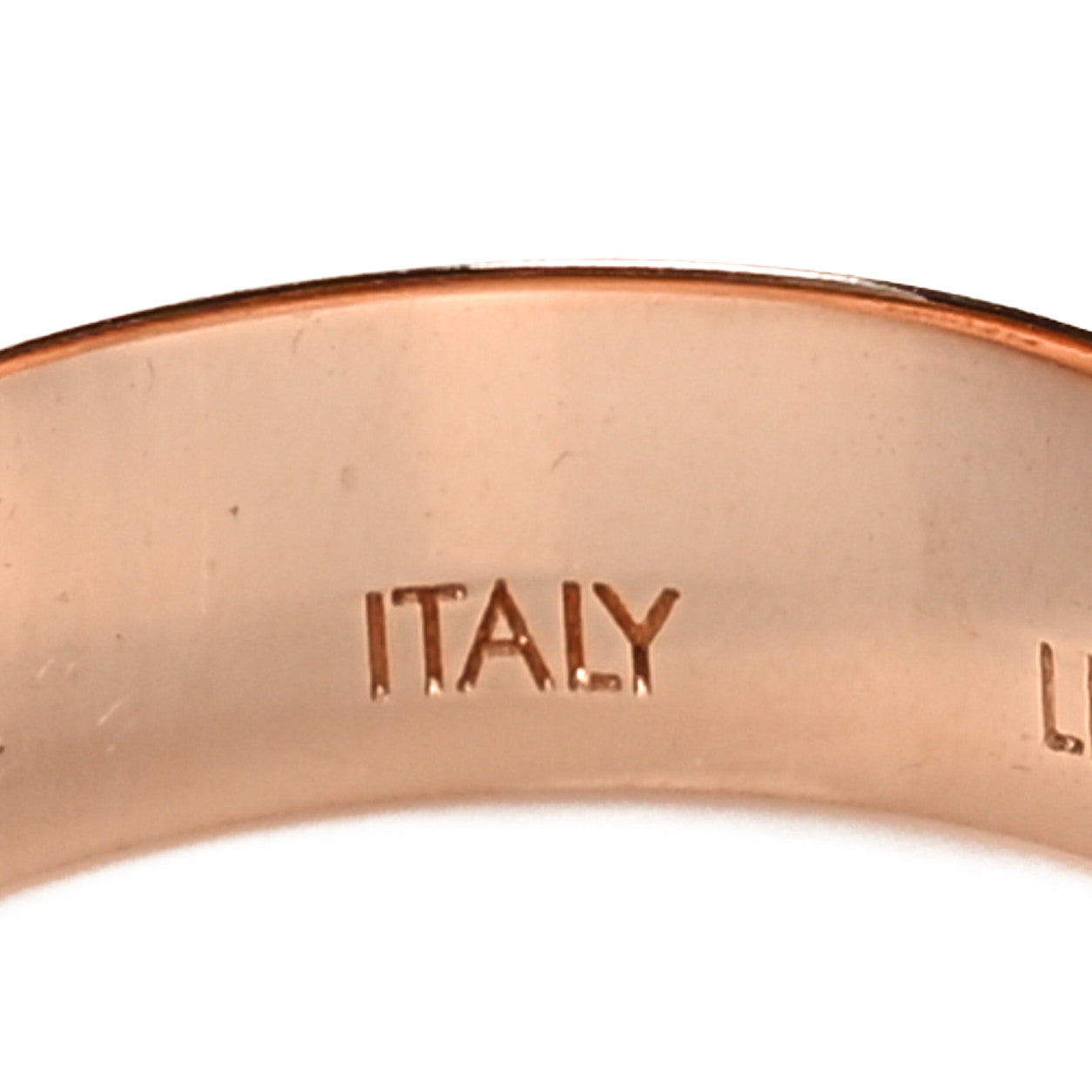 Louis Vuitton Brass Monogram Engraved Nanogram Ring M Pink Gold 7 of 7
