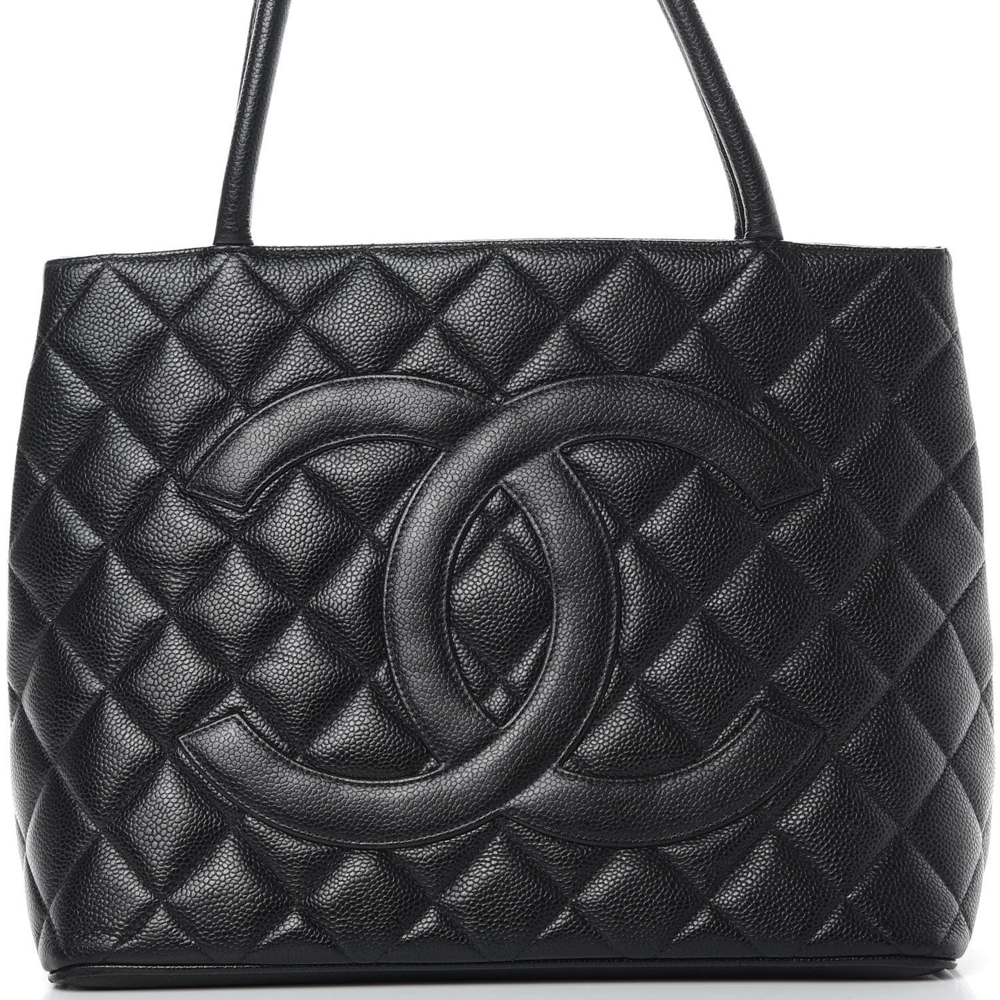 Caviar Quilted Medallion Tote Black