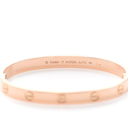 Cartier 18K Pink Gold LOVE Bracelet 17 5 of 7
