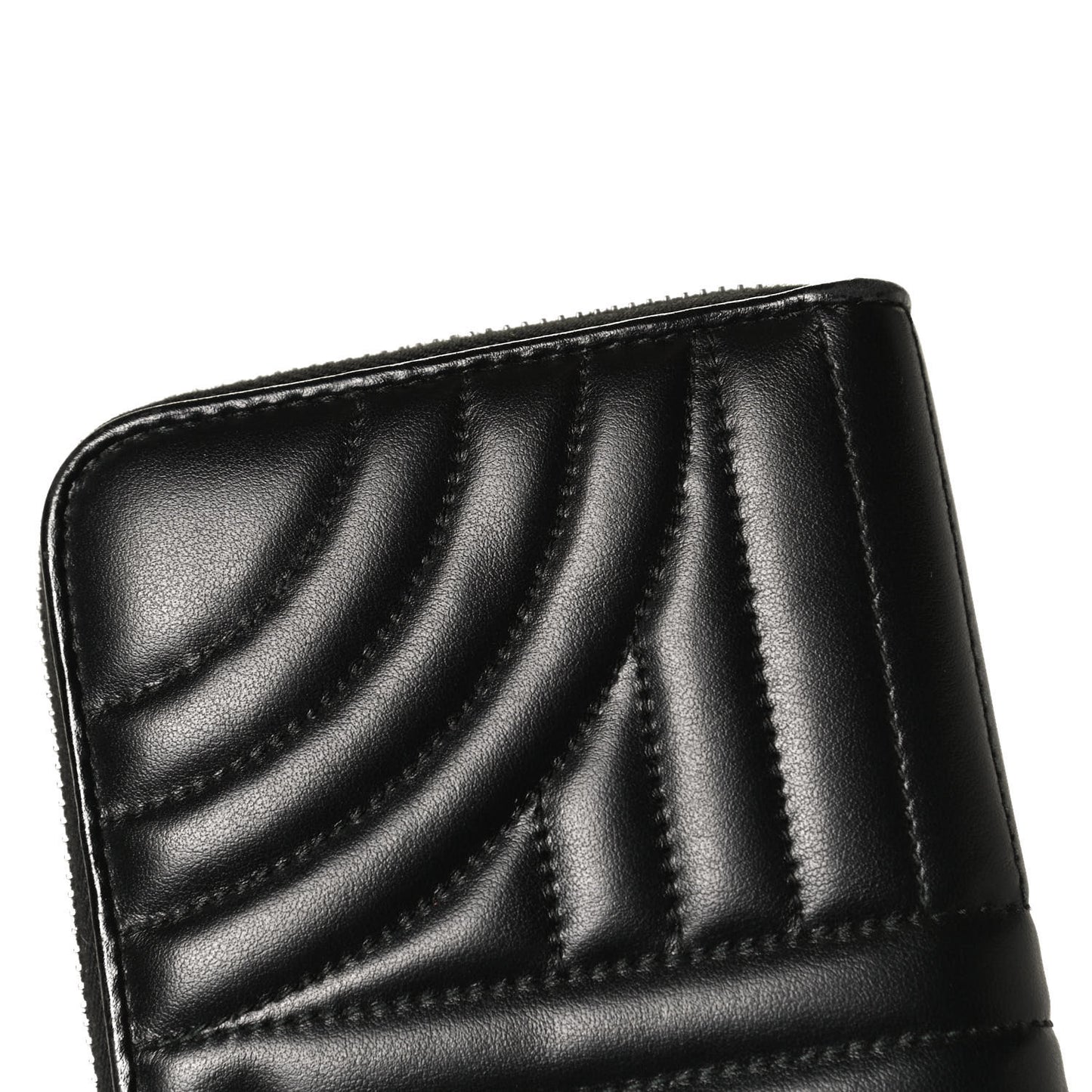 Soft Calfskin Diagramme Zip Around Wallet Black