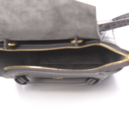 Celine Calfskin Crocodile Embossed Nano Belt Bag Grey 5 of 10