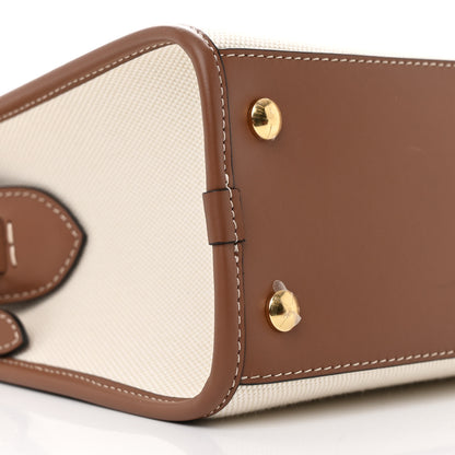 Burberry Canvas Smooth Calfskin Two Tone Small Pocket Bag Natural Malt Brown 9 of 13