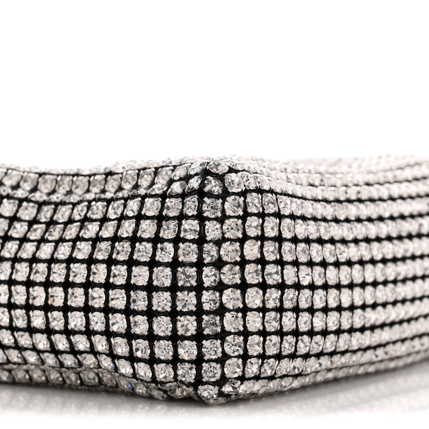 Alexander Wang Mesh Crystal Rhinestone Mini Heiress Pouch Black Silver 8 of 10