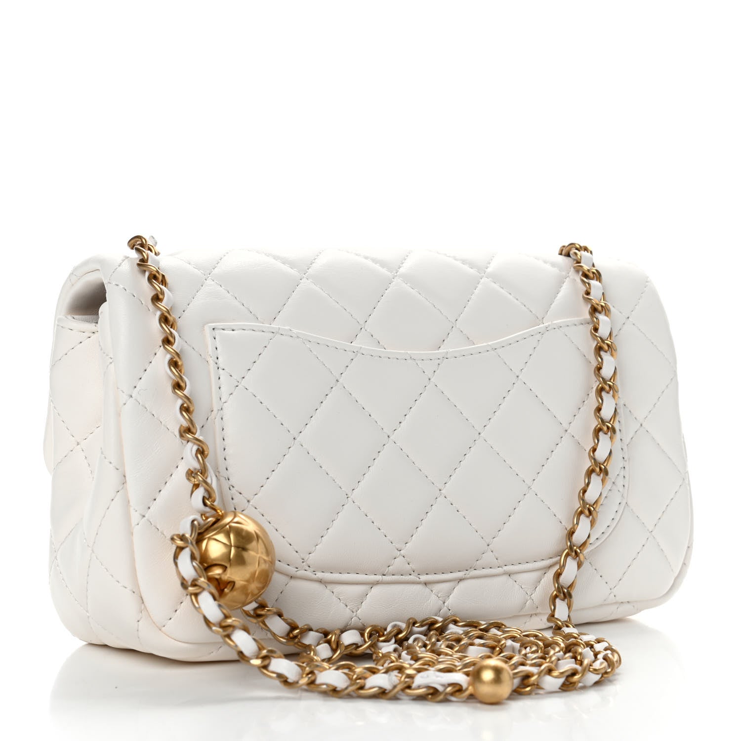 Chanel Lambskin Quilted Mini Rectangular Pearl Crush Flap White 2 of 4
