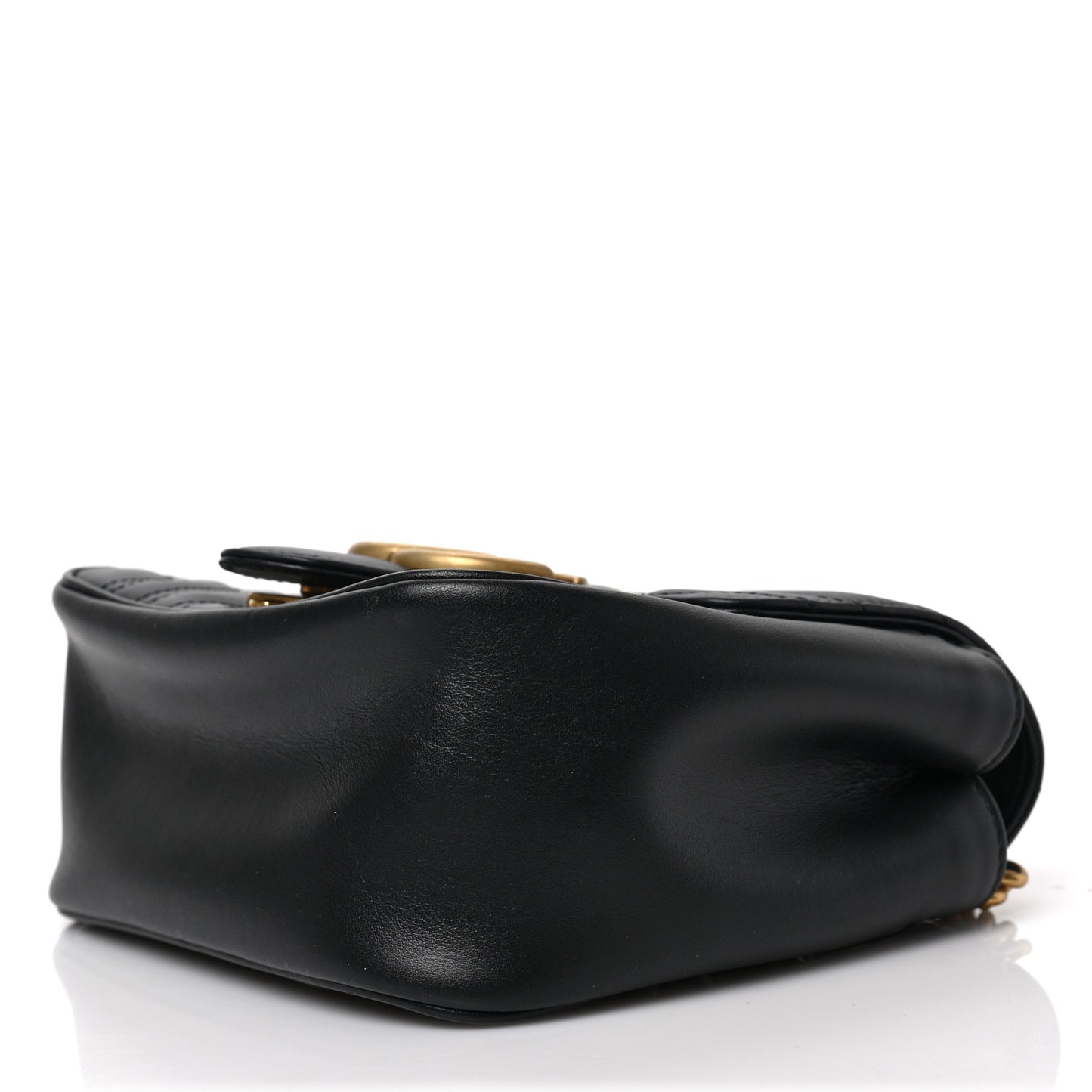 Calfskin Matelasse Mini GG Marmont Square Shoulder Bag Black