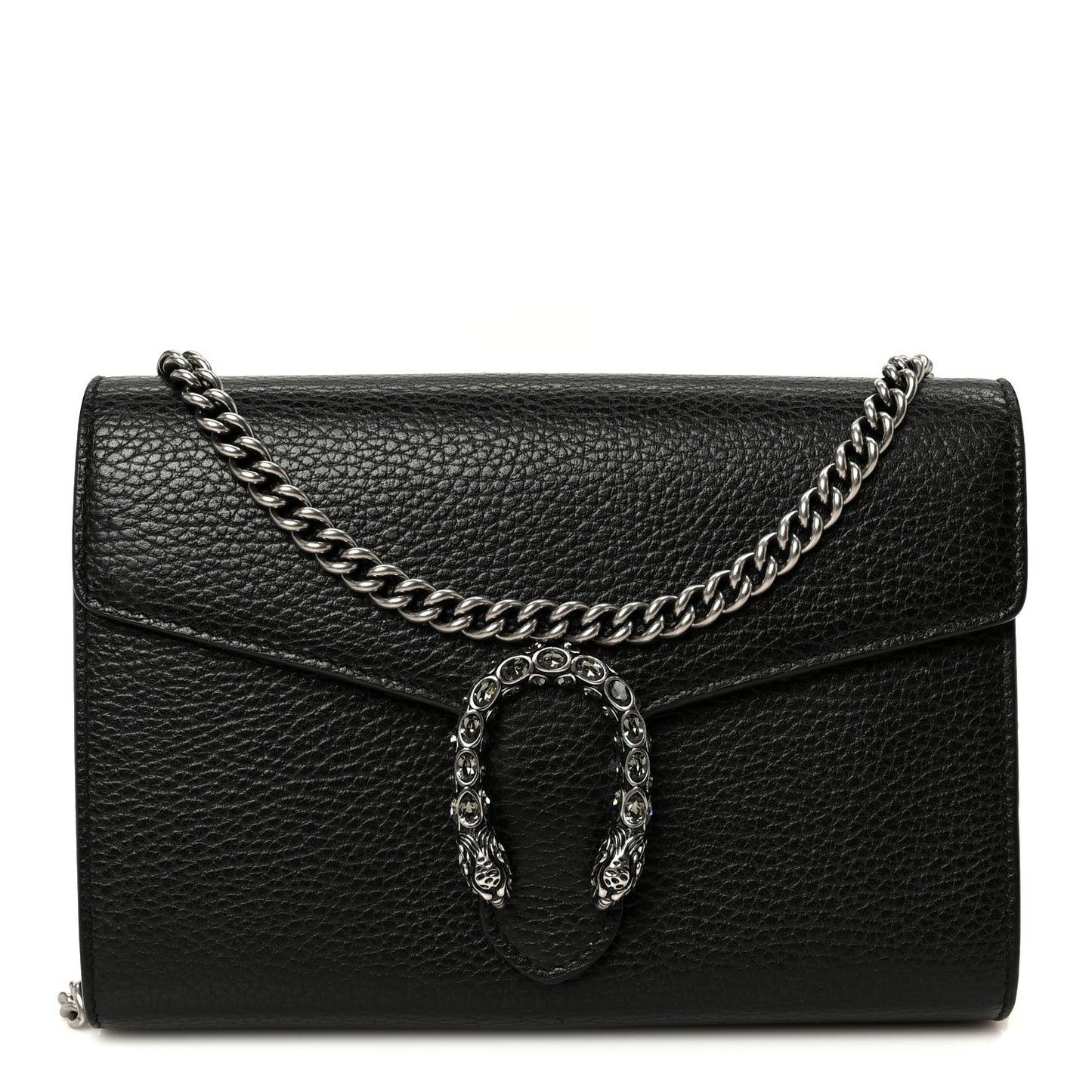 Calfskin Mini Dionysus Chain Wallet Black