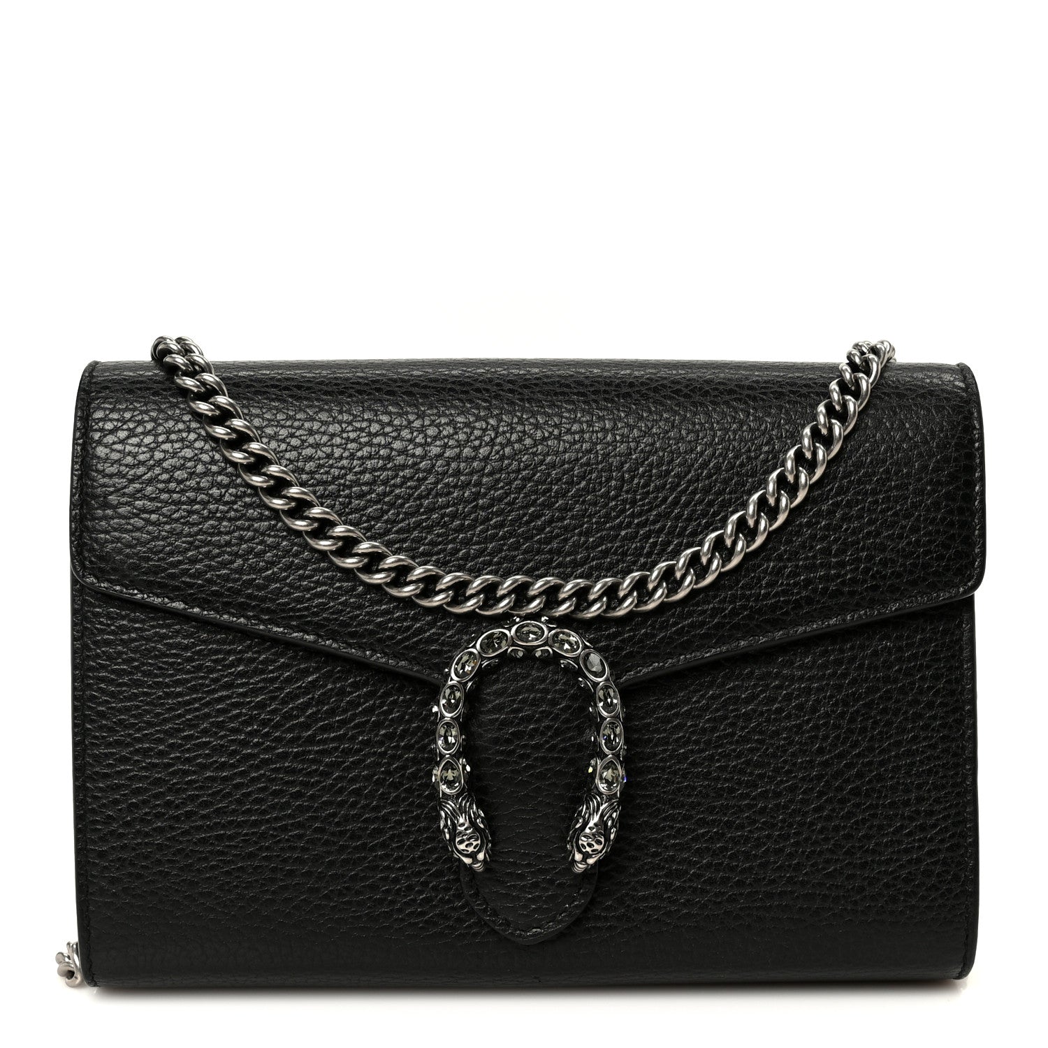 Gucci Calfskin Mini Dionysus Chain Wallet Black 1 of 10