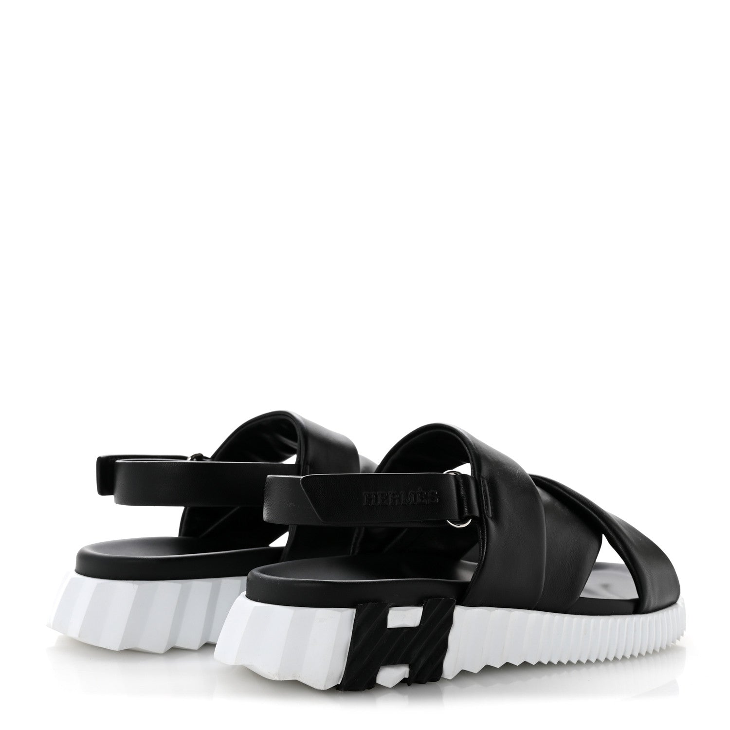Hermes Calfskin Womens Electric Sandals 38.5 Black 5 of 10