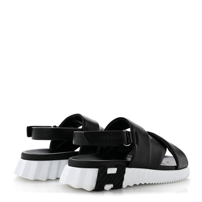 Hermes Calfskin Womens Electric Sandals 38.5 Black 5 of 10