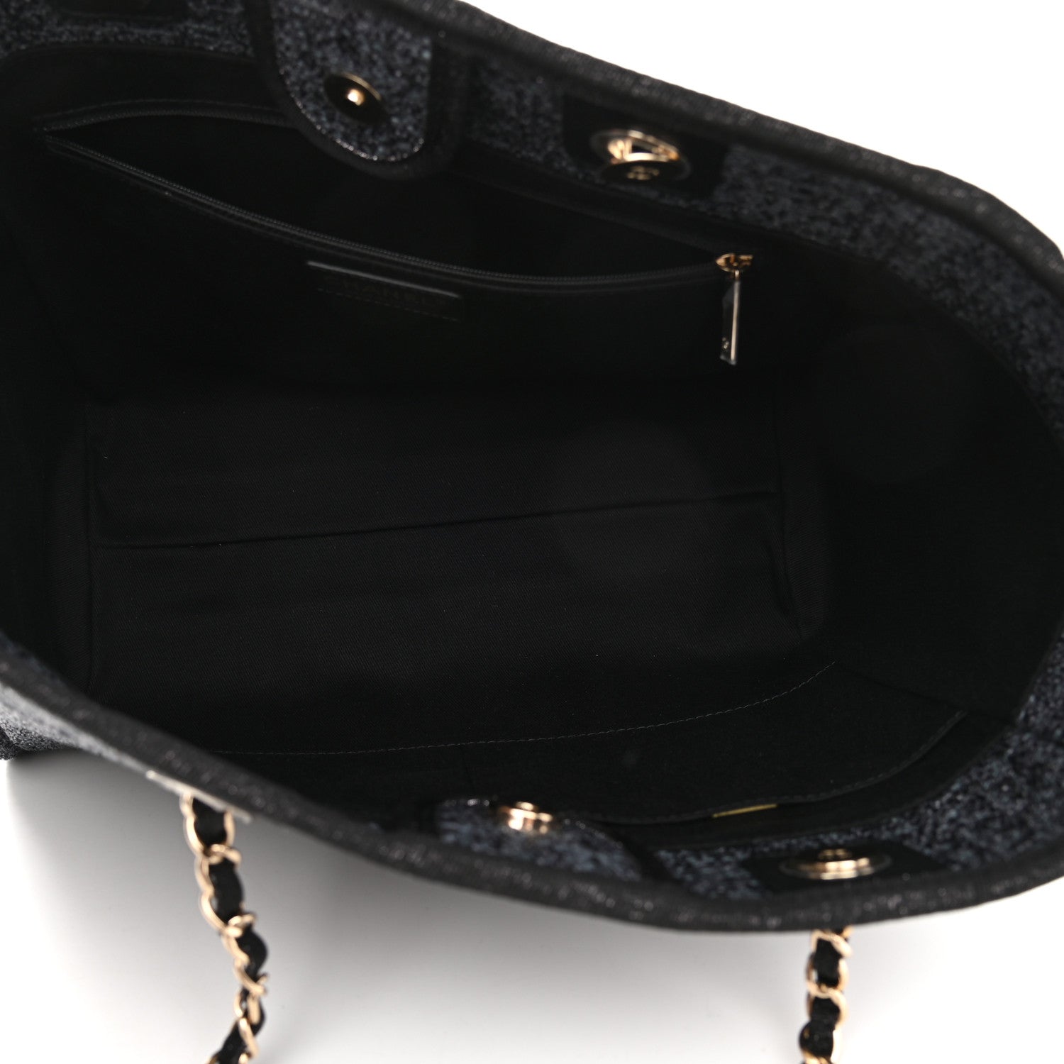 Chanel Mixed Fibers Calfskin Small Deauville Tote Black 5 of 9