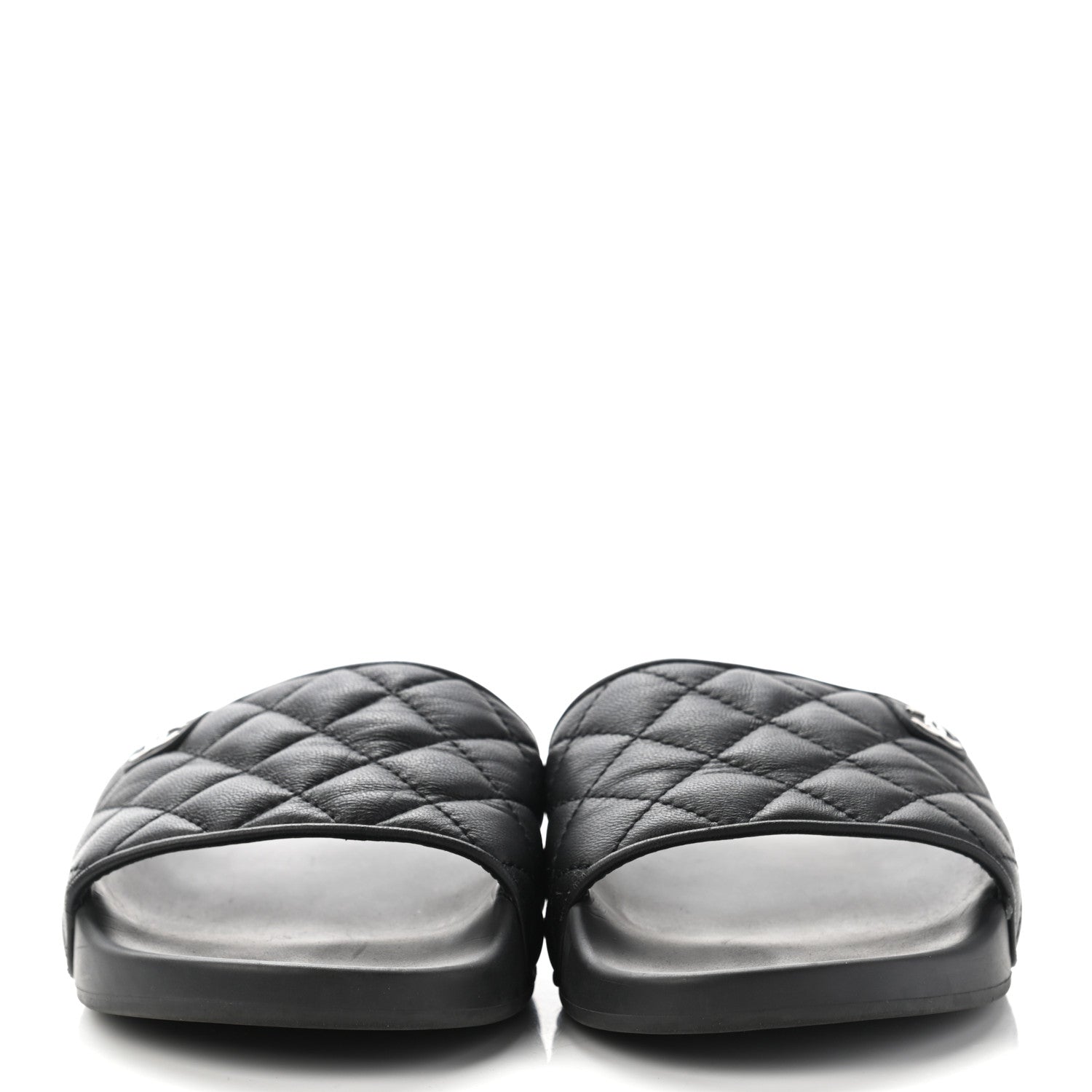 Chanel Lambskin Quilted CC Mules Sandals 38 Black 2 of 12