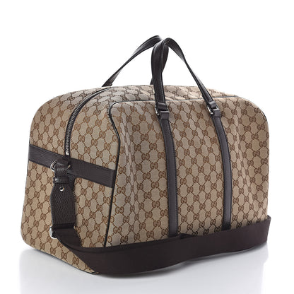 Gucci Monogram Dollar Calfskin Boston Duffle Bag Beige Ebony Testa di Moro Marrone Scuro 3 of 10