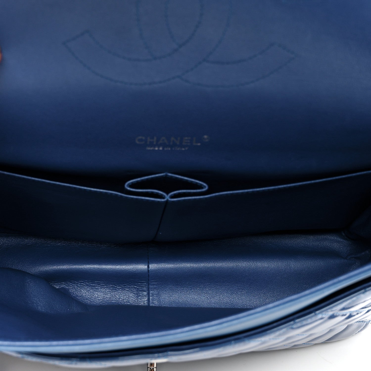 Chanel Patent Quilted Maxi Double Flap Blue 4 of 9