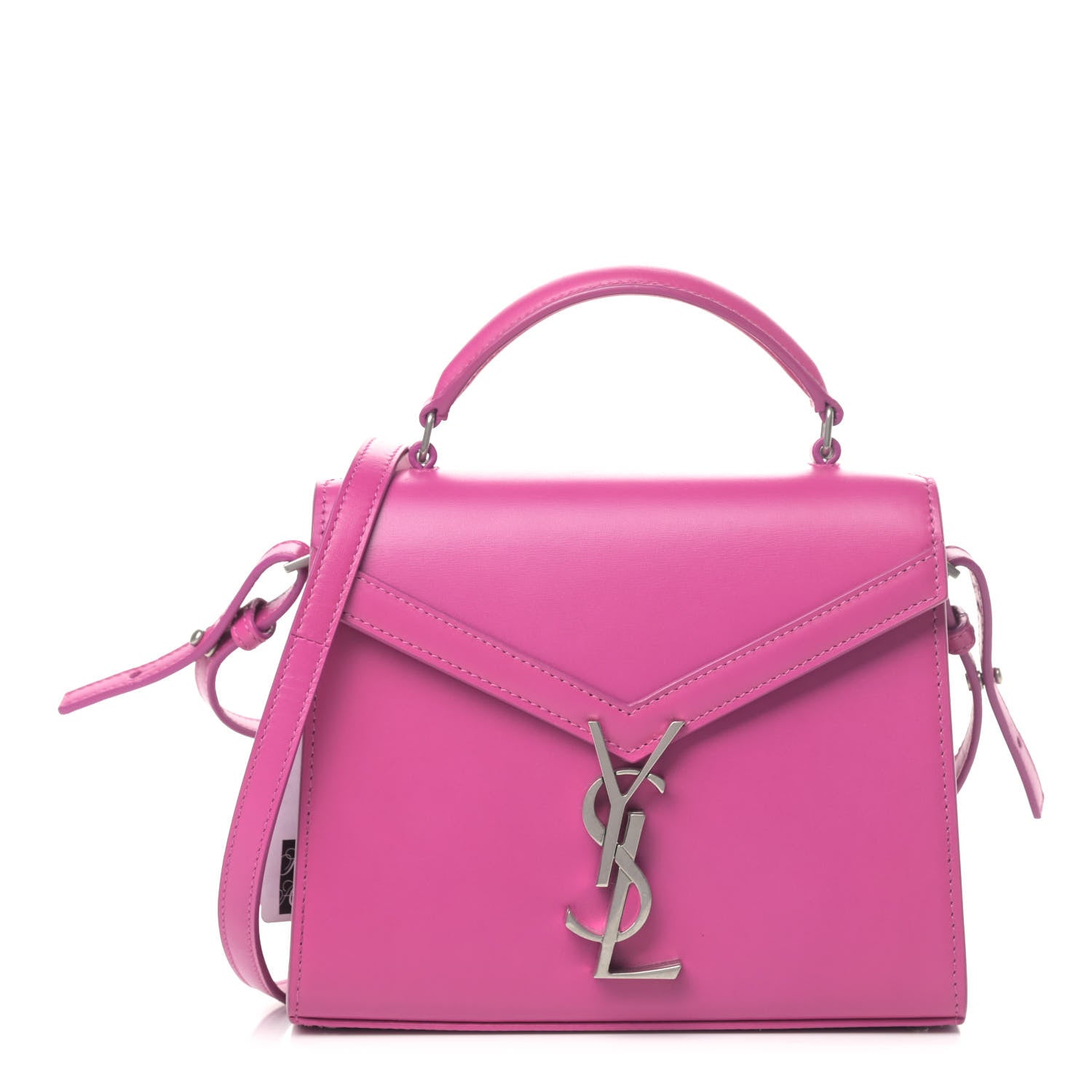 Saint Laurent Calfskin Mini Classic Monogram Cassandra Top Handle Bag Electric Fuchsia 1 of 5