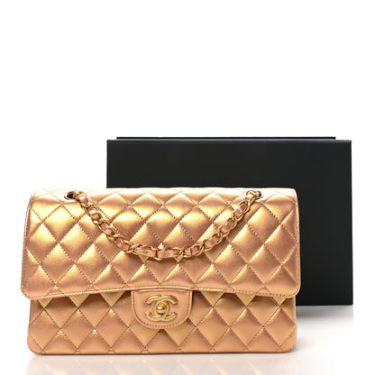 Chanel Metallic Lambskin Quilted Medium Double Flap Golden 11 of 11