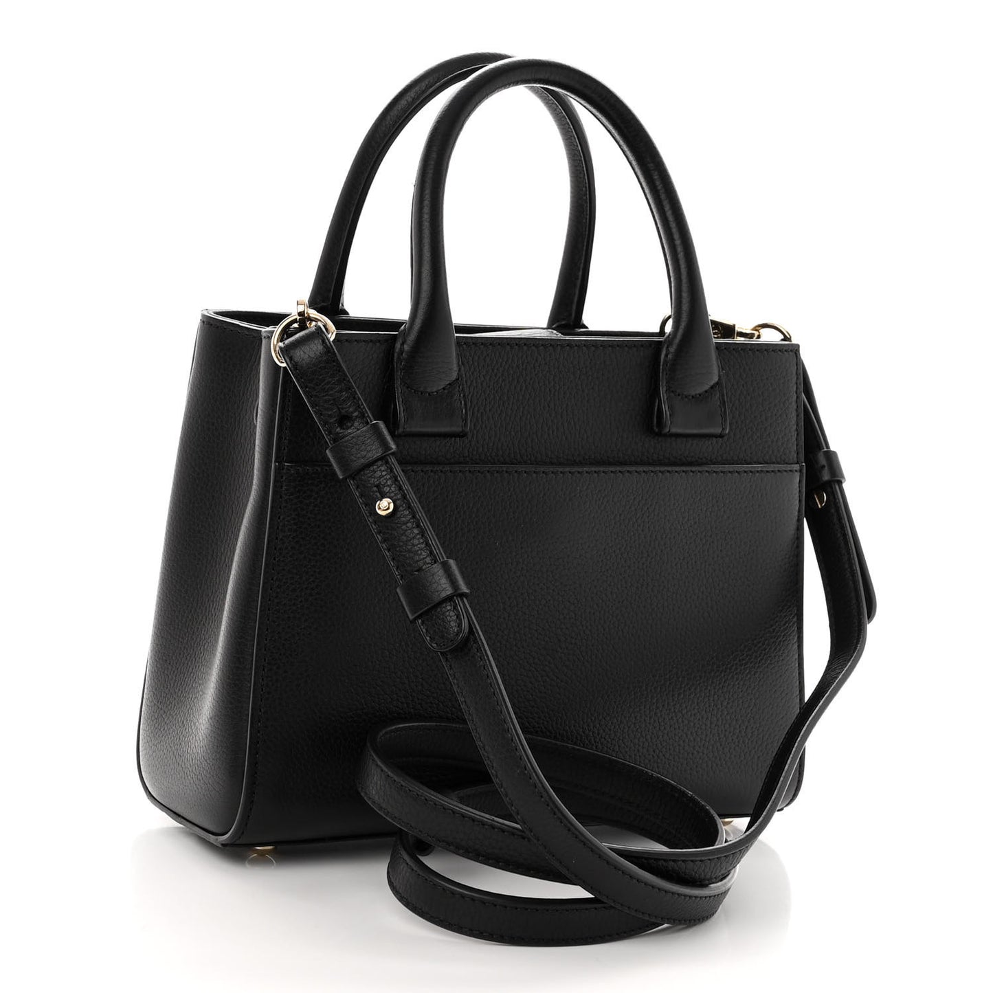 Grained Calfskin Mini Neo Executive Shopper Tote Black