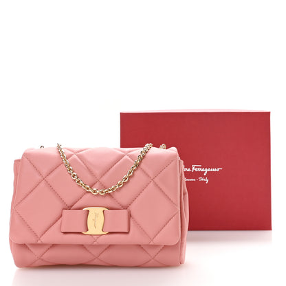 Salvatore Ferragamo Nappa Quilted Ginny Crossbody Blush 10 of 10