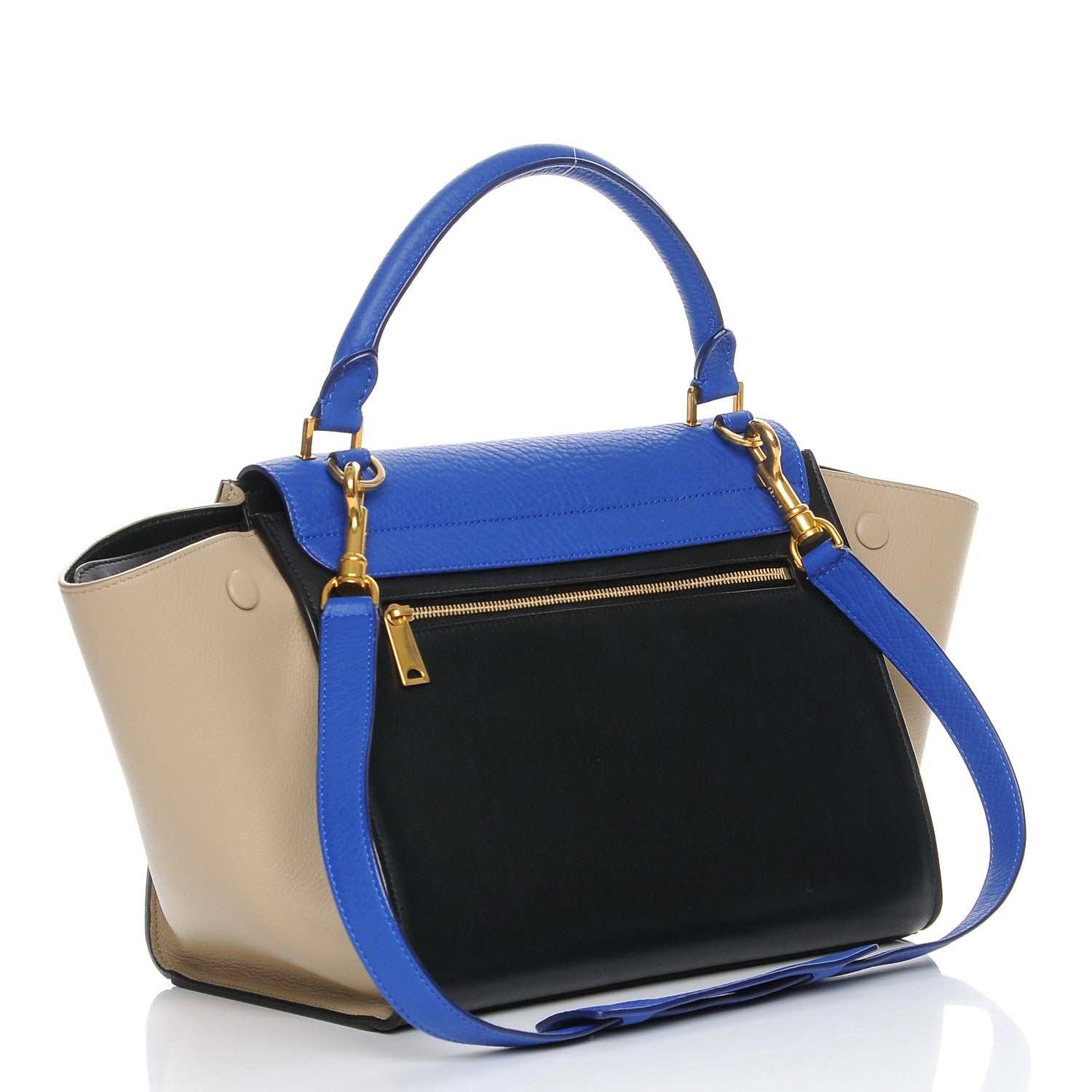 Celine Elephant Calfskin Small Tri-Color Trapeze 2 of 7