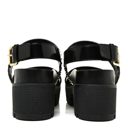 Louis Vuitton Calfskin Monogram Laureate Platform Sandals 39 Black 4 of 11