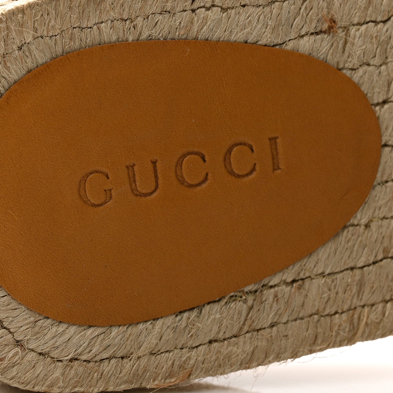 Gucci Canvas Miro Soft Calfskin Striped Mens Espadrille Flat Slide Sandals 9 Greggio Brown Sugar 6 of 11