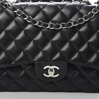 Chanel Lambskin Quilted Jumbo Single Flap Black 8 of 11