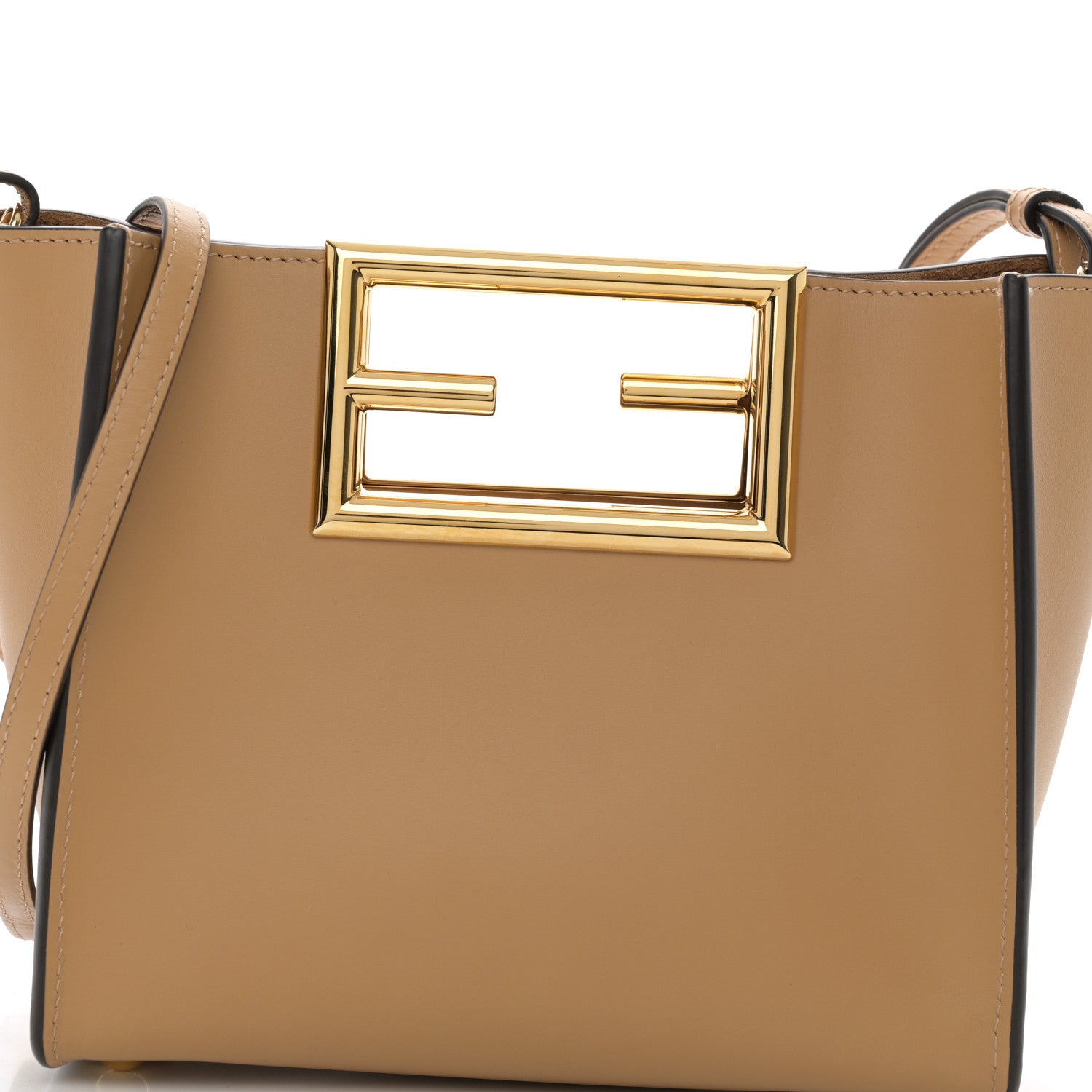 Fendi Vitello King Small Fendi Way Tote Miele Scuro 8 of 10
